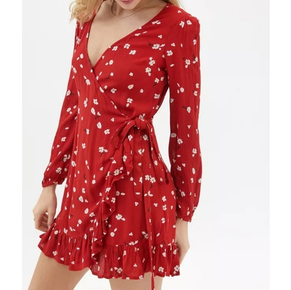 Billabong Dresses & Skirts - New Without Tags! Billabong Red Lovin' You Wrap Mini Dress Size Small